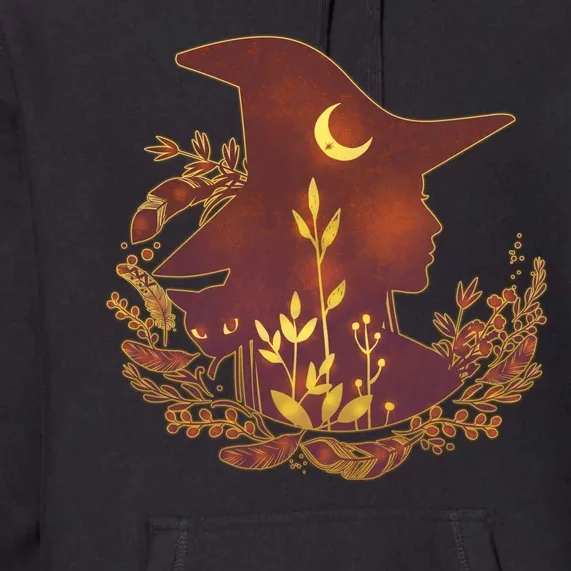 Halloween Mystical Nature Witch Premium Hoodie