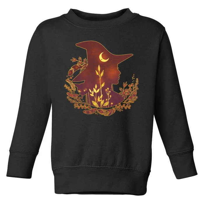 Halloween Mystical Nature Witch Toddler Sweatshirt