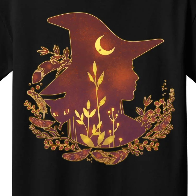 Halloween Mystical Nature Witch Kids T-Shirt