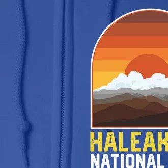 Haleakala Mountains National Park Cool Retro Style Sunset Gift Full Zip Hoodie