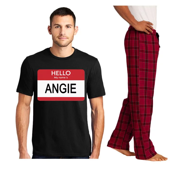 Hello My Name Is Angie Name Tag Pajama Set