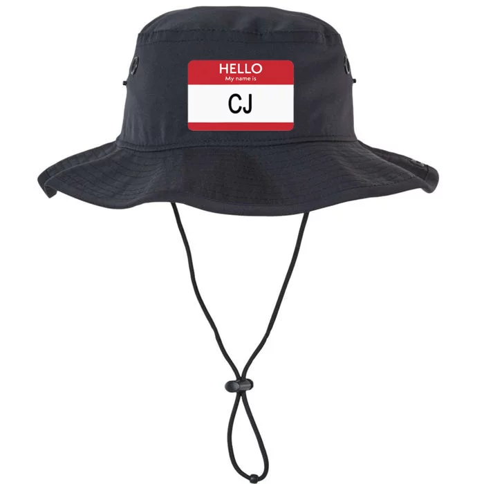 Hello My Name Is Cj Name Tag Sticker Label Legacy Cool Fit Booney Bucket Hat