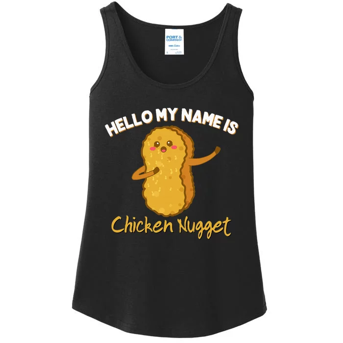 Hello My Name Is Chicken Nugget Costume Chicken Ladies Essential Tank