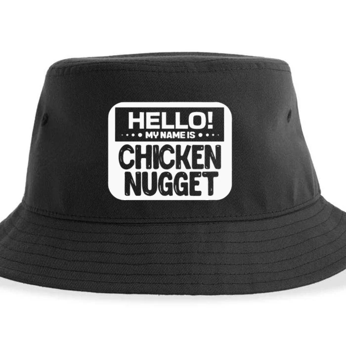 Hello My Name Is Chicken Nugget Halloween Lazy Costume Sustainable Bucket Hat