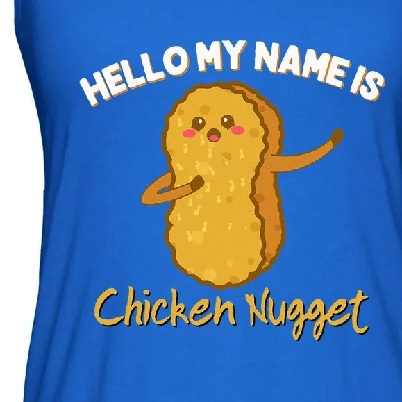 Hello My Name Is Chicken Nugget Costume Chicken Ladies Essential Flowy Tank