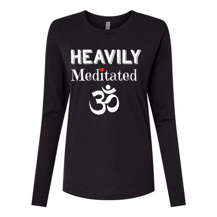 Heavily Meditated Om Funny Yoga Meditation Meaningful Gift Womens Cotton Relaxed Long Sleeve T-Shirt