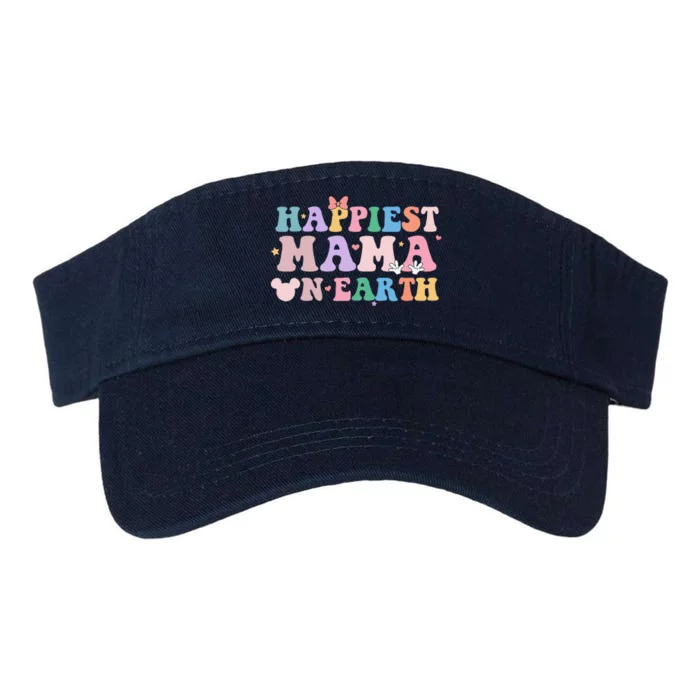 Happiest Mama On Earth Retro Groovy Mom Happy MotherS Day Valucap Bio-Washed Visor