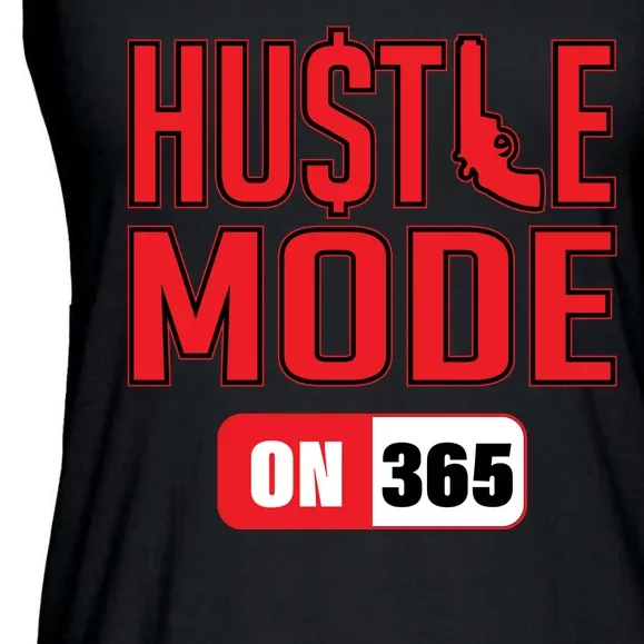 Hustle Mode On 365 Ladies Essential Flowy Tank