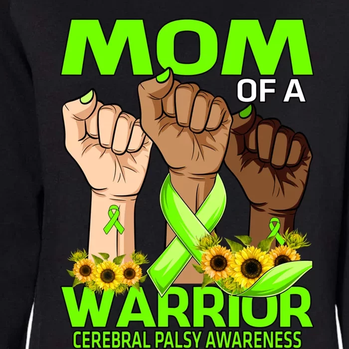 Hand Mom Of A Warrior Cerebral Palsy Awareness Sunflower Cool Gift Womens California Wash Sweatshirt