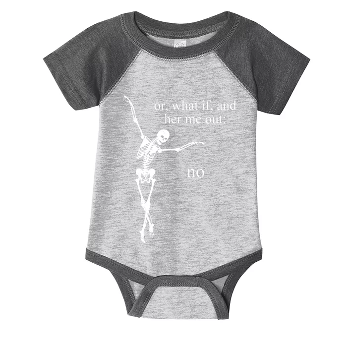 Hear Me Out No Funny Sassy Skeleton Gift Infant Baby Jersey Bodysuit