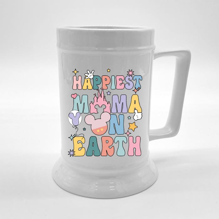 Happiest Mama On Earth Mother's Day For Best Mom Ever Mother's Day Front & Back Beer Stein