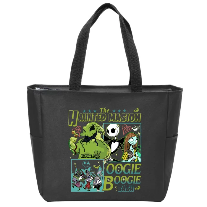 Haunted Mansion Oogie Boogie Bash Halloween Nightmare Characters Zip Tote Bag