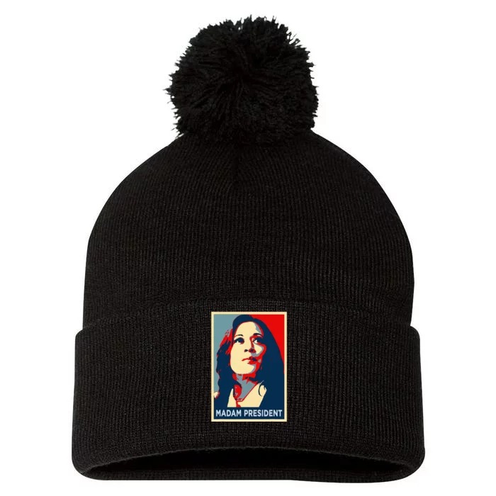 Heal Madam President Kamala Harris Obama Poster 47 Support Pom Pom 12in Knit Beanie