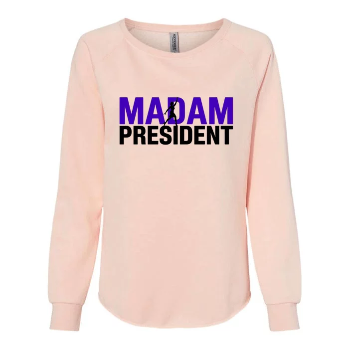 Harris Madam President Kamala Walz 2024 Election Gift Womens California Wash Sweatshirt