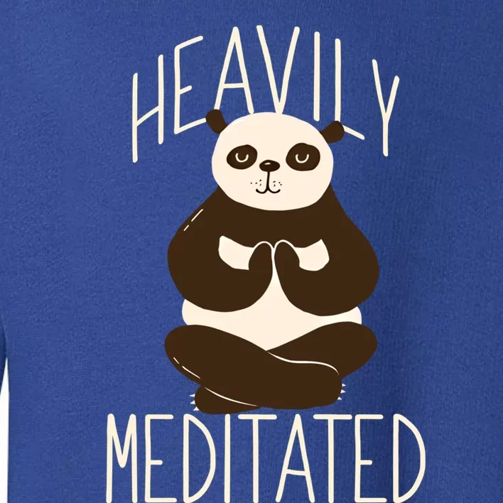 Heavily Meditated Panda Yoga Lotus Pose Meditate Funny Meme Gift Toddler Sweatshirt