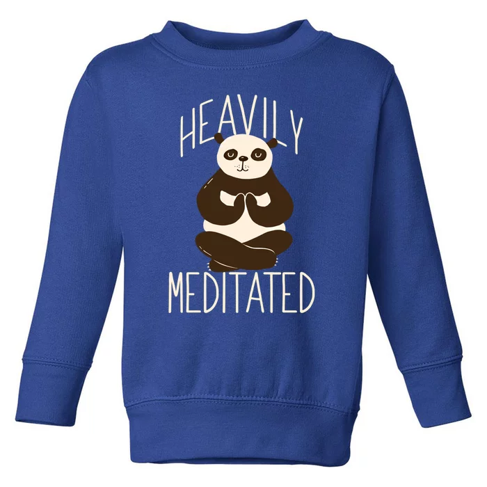 Heavily Meditated Panda Yoga Lotus Pose Meditate Funny Meme Gift Toddler Sweatshirt