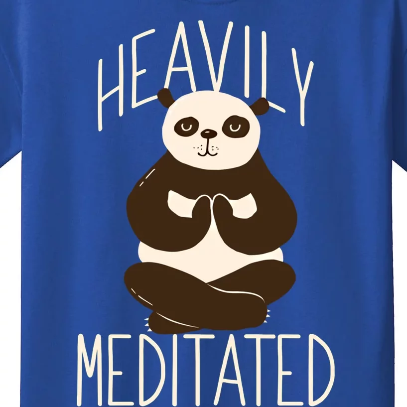 Heavily Meditated Panda Yoga Lotus Pose Meditate Funny Meme Gift Kids T-Shirt