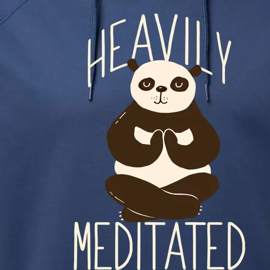 Heavily Meditated Panda Yoga Lotus Pose Meditate Funny Meme Gift Performance Fleece Hoodie