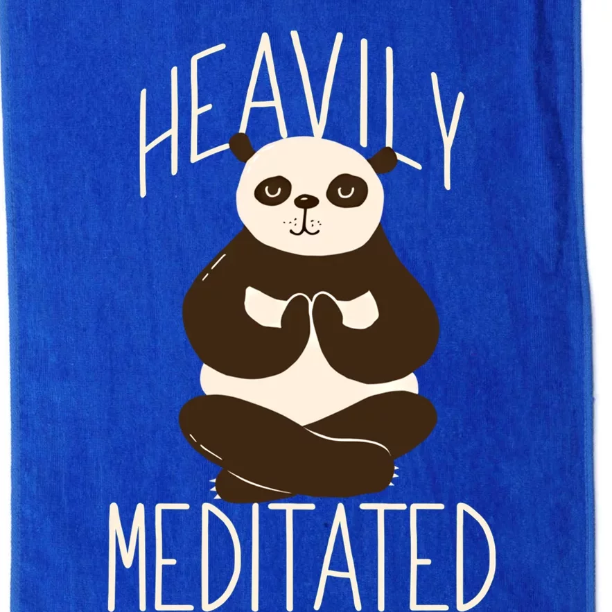 Heavily Meditated Panda Yoga Lotus Pose Meditate Funny Meme Gift Platinum Collection Golf Towel