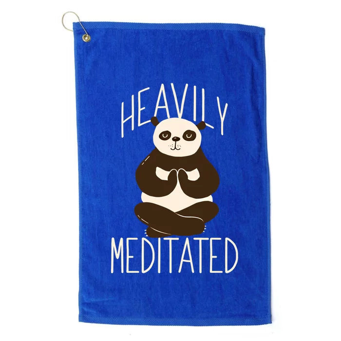 Heavily Meditated Panda Yoga Lotus Pose Meditate Funny Meme Gift Platinum Collection Golf Towel