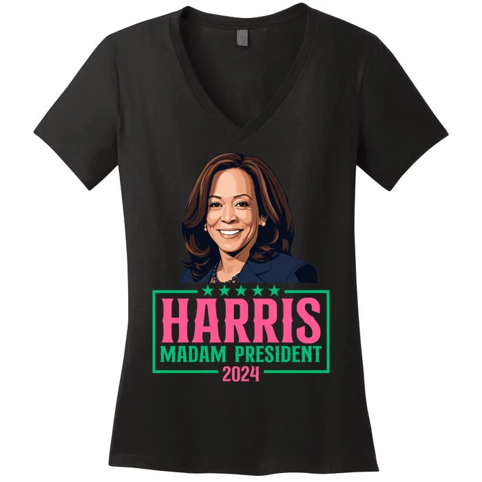 Harris Madam President Women's V-Neck T-Shirt