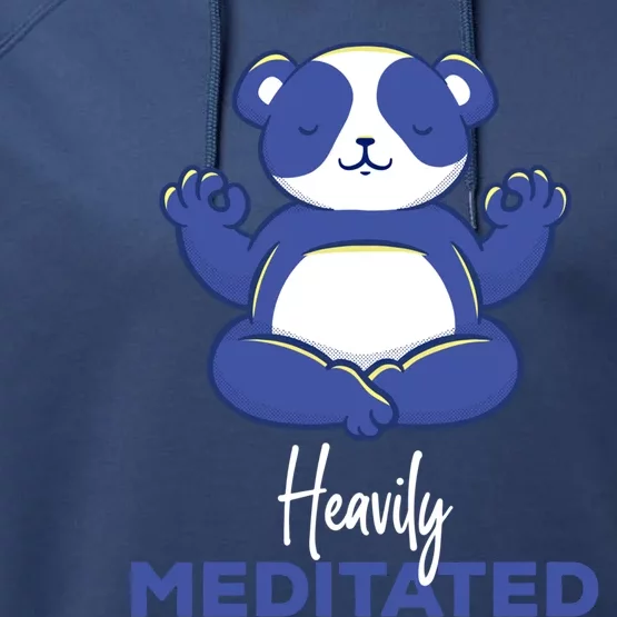 Heavily Meditated Panda Meditation Tranquility Funny Gift Performance Fleece Hoodie