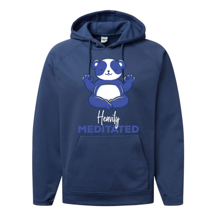 Heavily Meditated Panda Meditation Tranquility Funny Gift Performance Fleece Hoodie