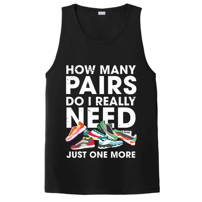 How Many Pairs Of Running Shoes Funny Runner Marathon QuoteRunner Marathon Quote Performance Tank