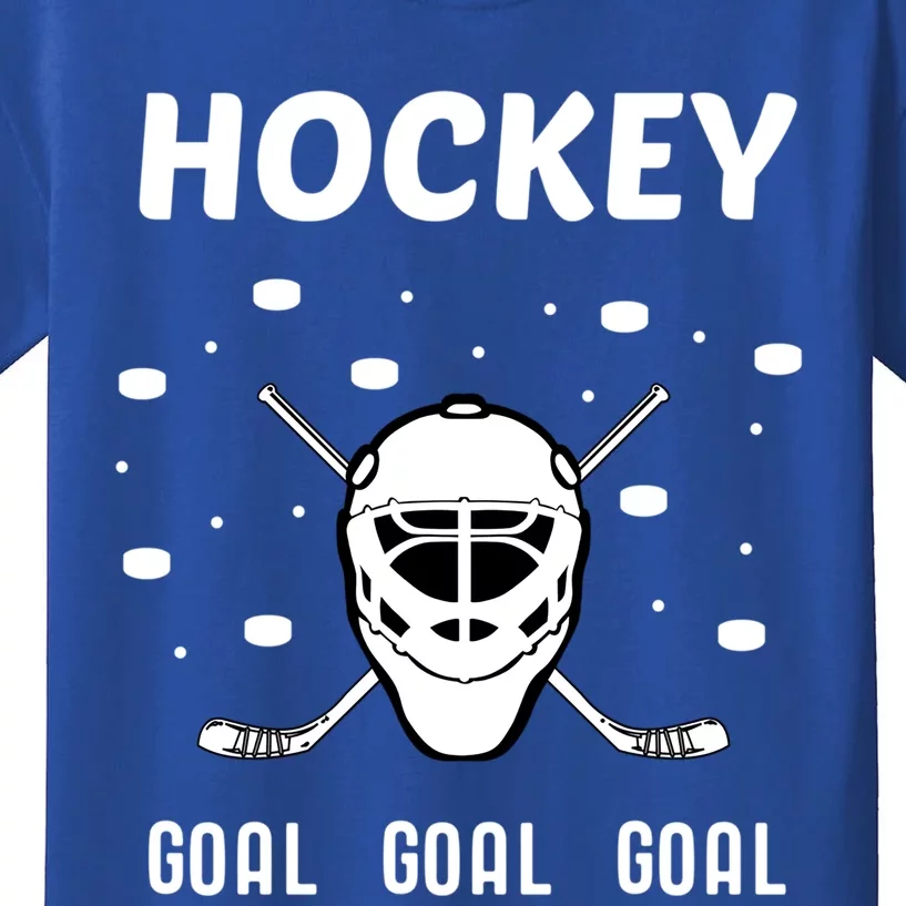 Hockey Mask Pucks Season Funny Gift Kids T-Shirt