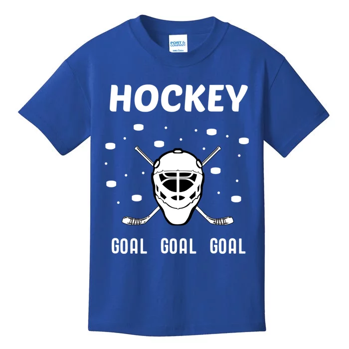 Hockey Mask Pucks Season Funny Gift Kids T-Shirt