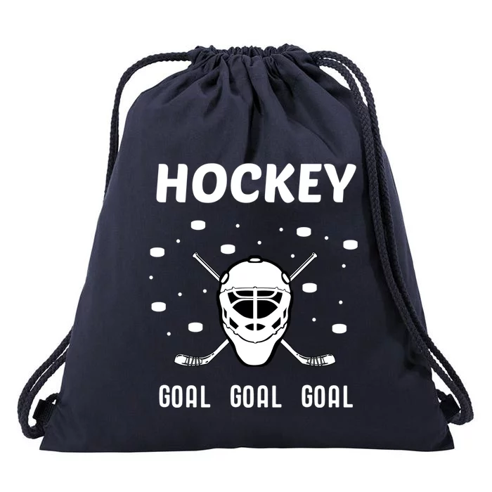 Hockey Mask Pucks Season Funny Gift Drawstring Bag