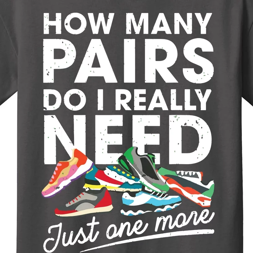 How Many Pairs Of Running Shoes Funny Runner Marathon Quote Kids T-Shirt