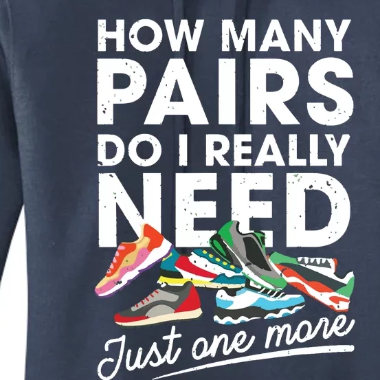 How Many Pairs Of Running Shoes Funny Runner Marathon Quote Women's Pullover Hoodie