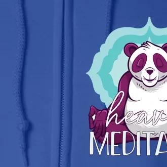 Heavily Meditated Panda Yoga Lotus Pose Meditate Funny Meme Gift Full Zip Hoodie