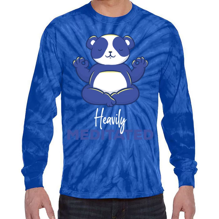 Heavily Meditated Panda Meditation Tranquility Gift Tie-Dye Long Sleeve Shirt