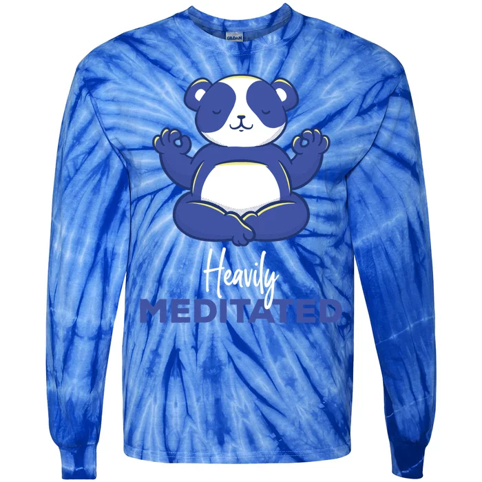 Heavily Meditated Panda Meditation Tranquility Gift Tie-Dye Long Sleeve Shirt