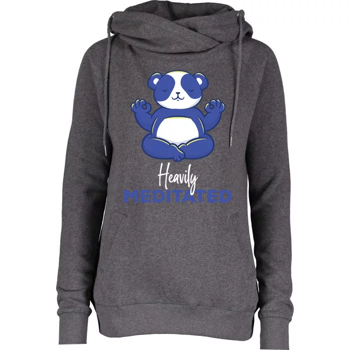 Heavily Meditated Panda Meditation Tranquility Gift Womens Funnel Neck Pullover Hood