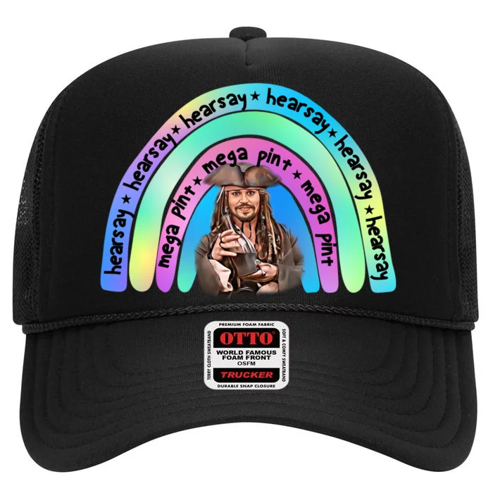 Hearsay Mega Pint Johnny Depp Rainbow High Crown Mesh Trucker Hat