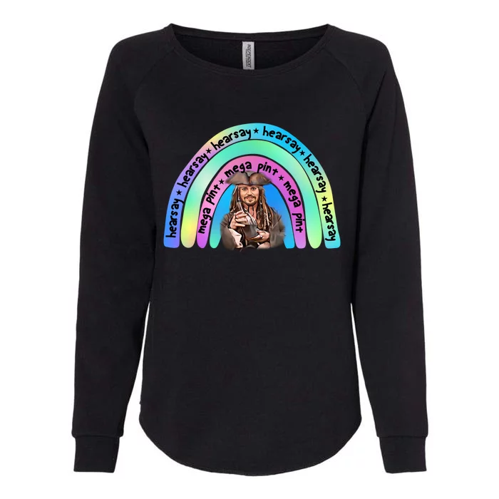 Hearsay Mega Pint Johnny Depp Rainbow Womens California Wash Sweatshirt