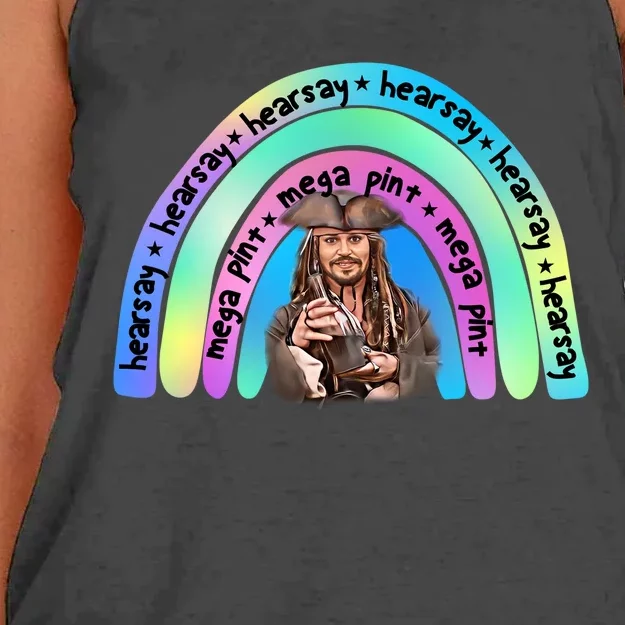 Hearsay Mega Pint Johnny Depp Rainbow Women's Knotted Racerback Tank