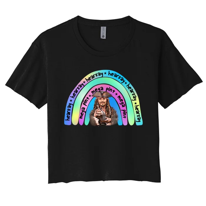 Hearsay Mega Pint Johnny Depp Rainbow Women's Crop Top Tee