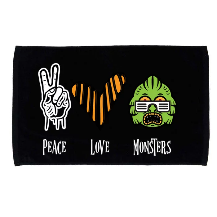 Halloween Monster Peace Love Halloween Cute Gift Microfiber Hand Towel