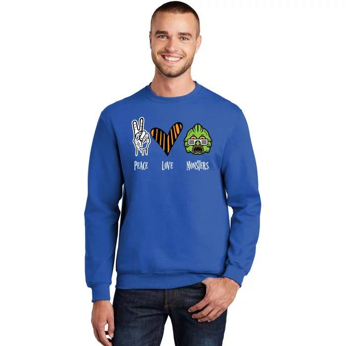 Halloween Monster Peace Love Halloween Cute Gift Sweatshirt