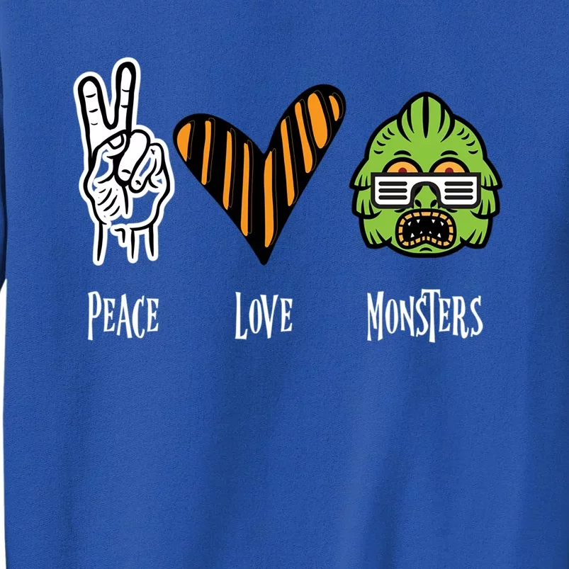 Halloween Monster Peace Love Halloween Cute Gift Sweatshirt