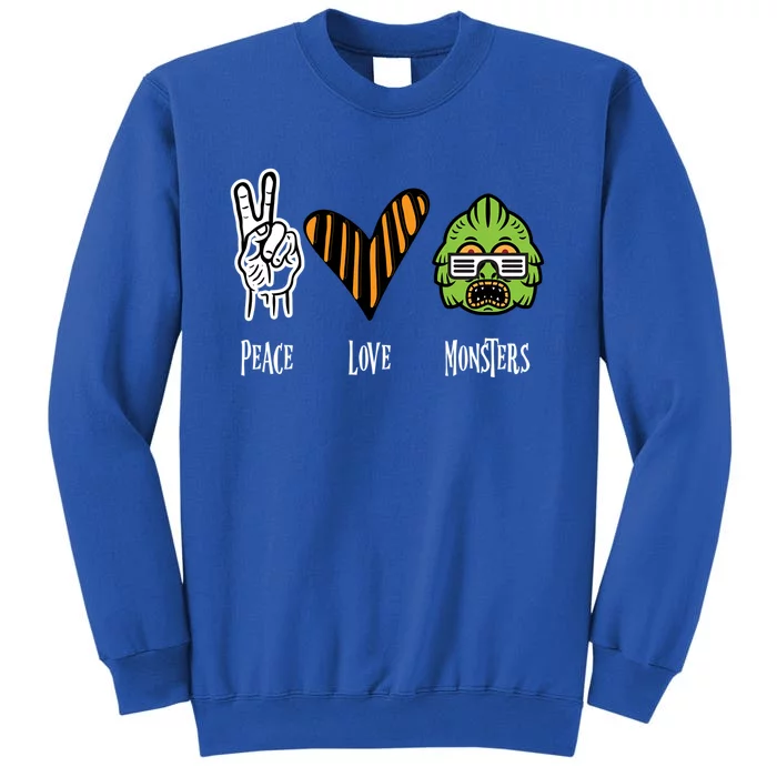 Halloween Monster Peace Love Halloween Cute Gift Sweatshirt