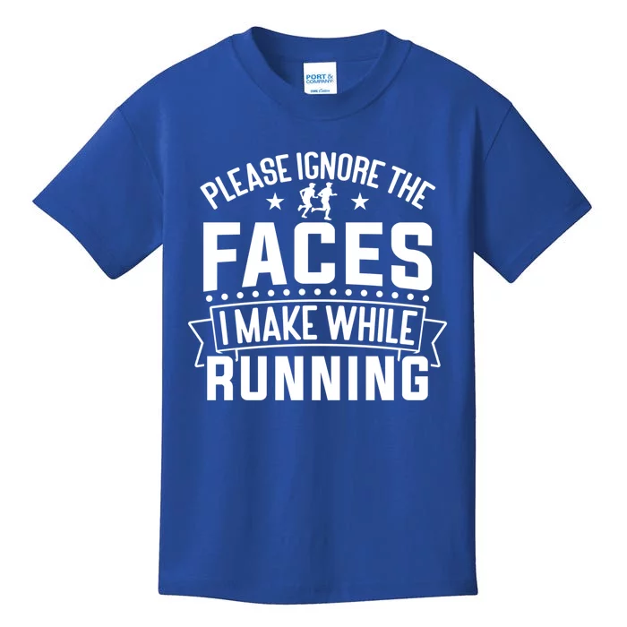 Half Marathon Runner Please Ignore The Faces Half Marathon Gift Kids T-Shirt