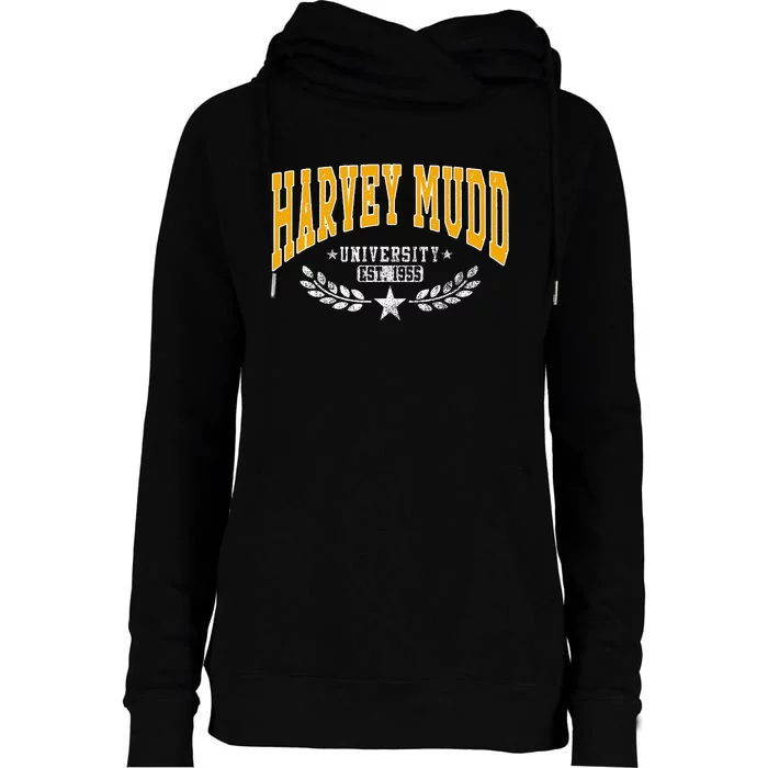 Harvey Mudd Retro University Athletic Sports Womens Funnel Neck Pullover Hood