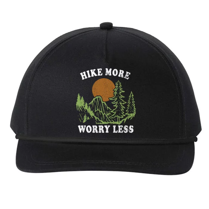 Hike More Retro Outdoors Camping Less Worry Nature Hiking Funny Gift Snapback Five-Panel Rope Hat