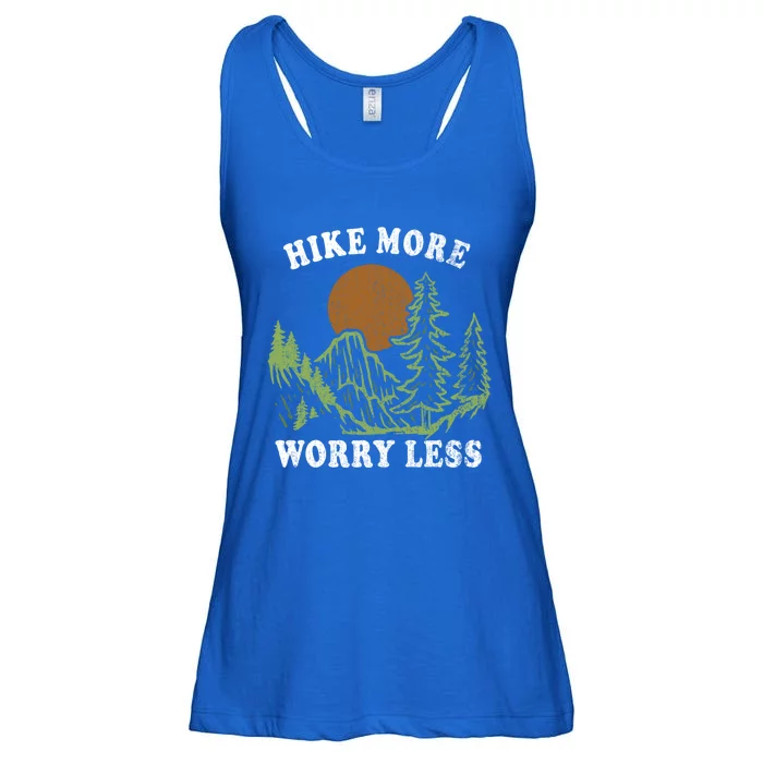 Hike More Retro Outdoors Camping Less Worry Nature Hiking Funny Gift Ladies Essential Flowy Tank