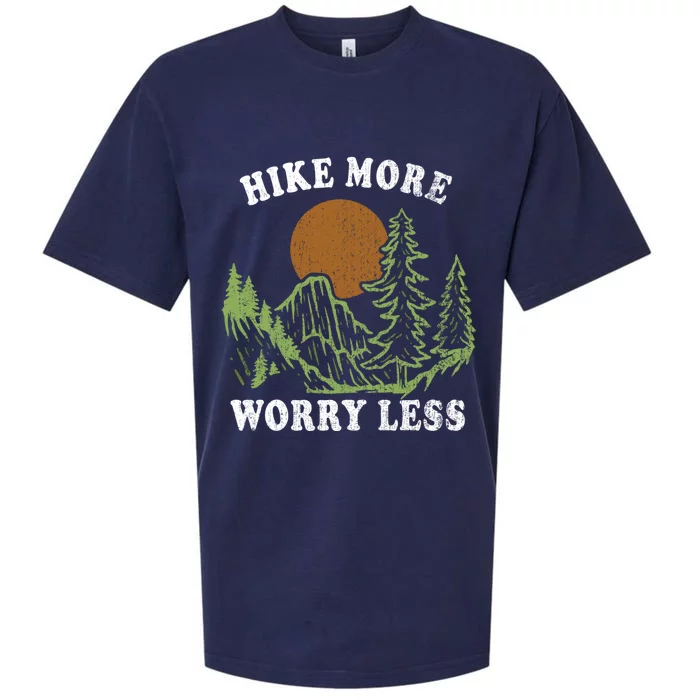 Hike More Retro Outdoors Camping Less Worry Nature Hiking Funny Gift Sueded Cloud Jersey T-Shirt